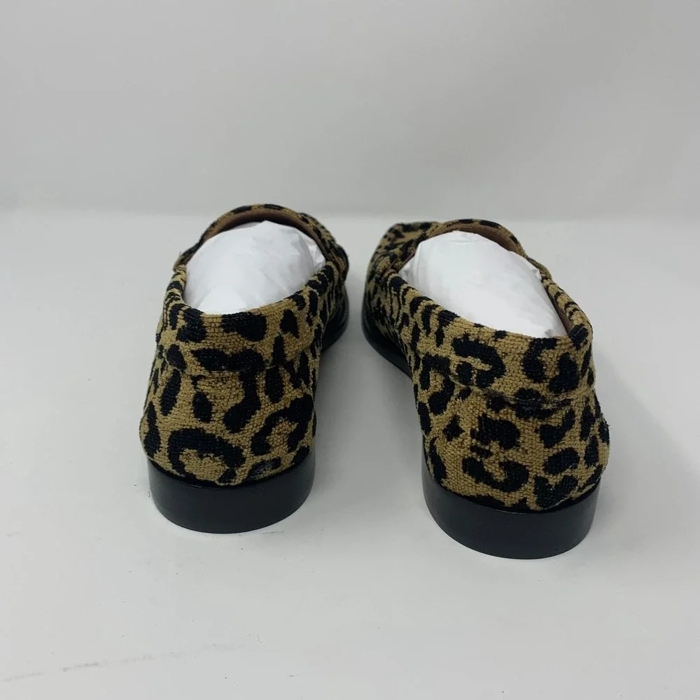 Re/Done 264-17W9LFR 90s Loafers Shoes‎ Women's 39 Leopard Tapestry Slip-on S0470